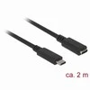 DELOCK ilginimo laidas SuperSpeed USB USB 3.1 Gen 1 USB Type-C male > moteriškas 3 A 2,0 m juodas