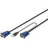 Assmann Electronic DIGITUS KVM kabelis PS2 ir USB konsolėms su KVM 1xHD-15/M 1xVGA HD-15/M 2xPS2 1x USB 5m