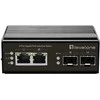 Šakotuvas Level One Switch LevelOne IGP-0431 - niezarządzalny - 2 x 10/100/1000 (PoE) + 2 x Gigabit SFP - Możliwość montażu na szynie DIN - PoE - zasilanie DC