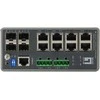 Šakotuvas Level One „LevelOne TURING“ 12 prievadų L3 Lite valdomas gigabito pramoninis komutatorius, 4 x SFP, DIN bėgelis, -40°C iki 75°C, valdomas, L3, gigabito Ethernet (10/100/1000)