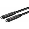 USB Kabelis - LINDY USB 3.2 10Gbps ir DP 1.4 Type C Hibridinis Laidas (4 juostos), 10Gbps, 4K144Hz, 60W, 15 m, Juodas