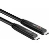 USB Laidas - LINDY USB 3.2 10Gbps ir DP 1.4 Type C Hibridinis Kabelis (4 juostos), 10Gbps, 4K144Hz, 60W, 10 m, Juodas