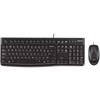 Klaviatūra ir pelė Kit Logitech MK120, su laidu, USB, QWERTZ, Juodas, Pelė Included