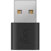 Adapteris USB Logitech 956-000169 USB-A - USB-C Pilka (956-000169)