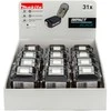 Makita E-03090 IMPACT Juodas 31vnt. antgalių rinkiniai, akumuliatoriaus formos dėkluose vitrininėje dėžėje, 12 rinkinių.