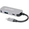 Adapteris AV Manhattan MANHATTAN USB-C į HDMI 3-in-1 prijungimo keitiklis USB 3.2 Type-C Vyriškas į HDMI 4K60Hz USB-A 5 Gbit/s ir USB-C maitinimo tiekimas 100W