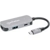 Adapteris AV Manhattan MANHATTAN USB-C į HDMI 3-in-1 prijungimo keitiklis USB 3.2 Type-C Vyriškas į HDMI 4K60Hz USB-A 5 Gbit/s ir USB-C maitinimo tiekimas 100W