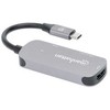 HUB USB Manhattan MANHATTAN USB-C 3-in-1 Konverter mit Power Delivery USB 3.2 Typ-C-Stecker auf HDMI 4K30Hz USB-A 5Gbit/s und USB-C PD 100W Alu Grau