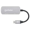 HUB USB Manhattan MANHATTAN USB-C 3-in-1 Konverter mit Power Delivery USB 3.2 Typ-C-Stecker auf HDMI 4K30Hz USB-A 5Gbit/s und USB-C PD 100W Alu Grau