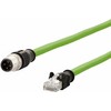 Metz METZ CONNECT M12 kištukas-RJ45 kištukas, 4 kontaktų RJ45, D kodavimas, 5 m ilgio