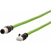 Metz CONNECT Kabelis połączeniowy M12 męski-RJ45 męski, 4-biegunowy su kodem D, prosty, łańcuch nadążny, moment sukamasis, 5 m (142M4D15050)