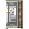 Thermaltake View 380 XL WS ARGB , Tower-case - lightgreen/holz, Tempered Glass x 2, Holzstruktur