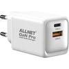 Allnet Z ALLNET Ersatznetzteil QC USB-C PD GaN įkroviklis Power Supply45Watt 1x USB Typ-A QC 1x USB Typ-C**EU PLUG**