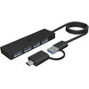 Icy Box Port IB-HUB1424-C3 4 prievadų USB A tipo šakotuvas, C/A tipo jungtis