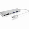 Icy Box 3x prievadas USB 3.0 (2x Type-C ir 1x Type-A) Hub, USB Type-C, kortelių skaitytuvas