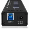 RaidSonic ICYBOX IB-AC618 Icy Box 7 x Port USB 3.0 Hub su USB įkrovimo prievadu, Juodas