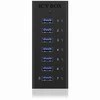 RaidSonic ICYBOX IB-AC618 Icy Box 7 x Port USB 3.0 Hub su USB įkrovimo prievadu, Juodas
