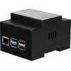 Korpusas montuojamas ant DIN bėgelio skirtas Raspberry Pi 5 (RPI5) juodas JOY-IT