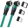 USB laidas Realpower USB-A - USB-C + microUSB + Lightning 1 m Žalias (439650)