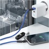 Kabelis USB Realpower USB-A - USB-C + microUSB + Lightning 1 m Mėlyna (439638)