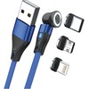 Kabelis USB Realpower USB-A - USB-C + microUSB + Lightning 1 m Mėlyna (439638)