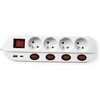 ROLINE 4-fach Steckdosenleiste mit Schalter, UTE Version, USB-Charger A+C, 1,5 m