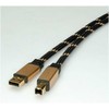 Kabelis USB Roline USB-A - USB-B 4.5 m Juodas Auksinis (JAB-1127658)