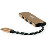HUB USB Roline Koncentrator GOLD USB 3.2 Gen 1, 4 porty, kabelis połączeniowy typu C