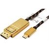 Roline Kabelis adaptera GOLD USB typu C - DisplayPort, v1.2, M/M, 2 m