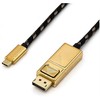 Roline Kabelis adaptera GOLD USB typu C - DisplayPort, v1.2, M/M, 2 m