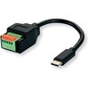 ROLINE Kabeladapter USB-Typ-C Stecker zu 5-Pin-Klemmleiste, (Drucktasten), 15 cm