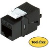 Roline Keystone Jack, Cat. 6a, RJ-45, unshielded, toolless, Slim, juodas wtyczka juoda (26.11.0376)