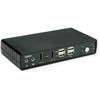 Przełącznik Roline ROLINE Dwugłowicowy przełącznik KVM HDMI 4K@60Hz, 2 komputery, DP/HDMI, audio, su 2-portowym koncentratorem USB 2.0