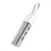 ROLINE Mobiler USB 3.2 Gen 1 Hub, 4fach, Typ A+C Anschlusskabel