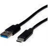 ROLINE RM USB 3.2 Gen 1 Kabelis, A-C, ST/ST, juodas, 1 m
