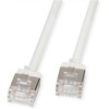 ROLINE U/FTP DataCenter Patchkabel Cat.6A (Class EA), LSOH, slim, extra kurzer Stecker, wei, 0,5 m
