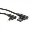 Roline USB-A – micro-B USB laidas 0,8 m Juodas (11.02.8720)