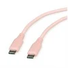 ROLINE USB 2.0 Kabelis, Typ C-C, ST/ST, Silikon, 60W, pink, 1 m