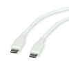 ROLINE USB 2.0 Kabelis, Typ C-C, ST/ST, Silikon, 60W, wei, 1 m