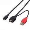 ROLINE USB 2.0 Y-Kabelis 2x Typ A ST / BU - Micro B ST 1m