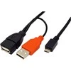 ROLINE USB 2.0 Y-Kabelis 2x Typ A ST / BU - Micro B ST 1m