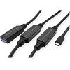 Kabelis USB Roline USB-A - USB-C 20 m Juodas