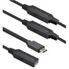 Kabelis USB Roline USB-A - USB-C 20 m Juodas