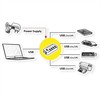 Roline USB HUB USB 3.2 Gen 1 šakotuvas, skirtas ROLINE nešiojamiesiems kompiuteriams, 4 prievadai, atskirai perjungiamas, juodas