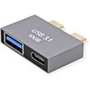 Roline Adapteris USB 3.2 Gen 2, 2x USB-C - 1x A + 1x C, M/F, sidabrinis (12.03.2946)