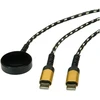 Roline Kabelis USB rozdzielający do ładowania, do 60W + podkładka ładująca (do 15W), dla urządzeń Samsung, Typ C - C, juoda / auksinė, 1,2 m (11.02.8343)