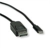 „Roline USB-C“ – „DisplayPort“ USB laidas, 1 m juodas (JAB-3752631)