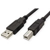 USB kabelis Roline USB-A - USB-B 1,8 m juodas (11.44.8818)