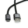 Kabelis USB Roline USB-A - USB-C 0.8 m Juodas (11.02.9027)