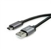 Kabelis USB Roline USB-A - USB-C 0.8 m Juodas (11.02.9027)